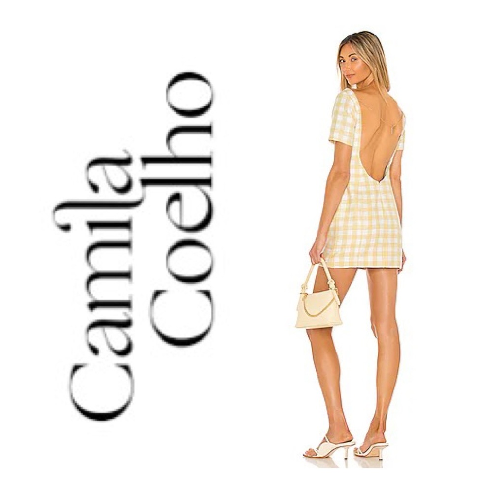 Camila Coelho Yellow Plaid Dress